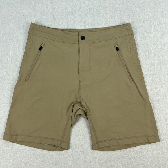Mack Weldon Shorts Mens S Beige 8" Ins. Performance Athletic Nylon Stretch - Picture 1 of 13